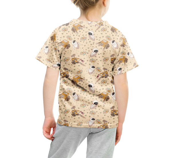 Youth Cotton Blend T-Shirt - Floral Wall-E and Eve