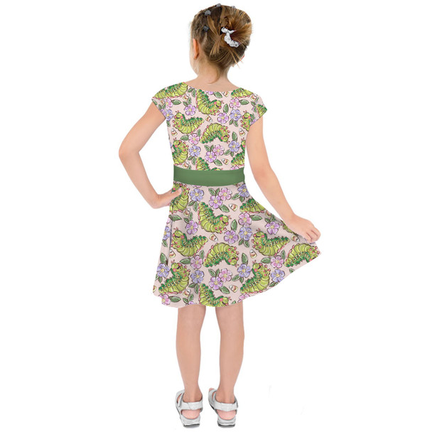 Girls Short Sleeve Skater Dress - Floral Heimlich A Bug's Life