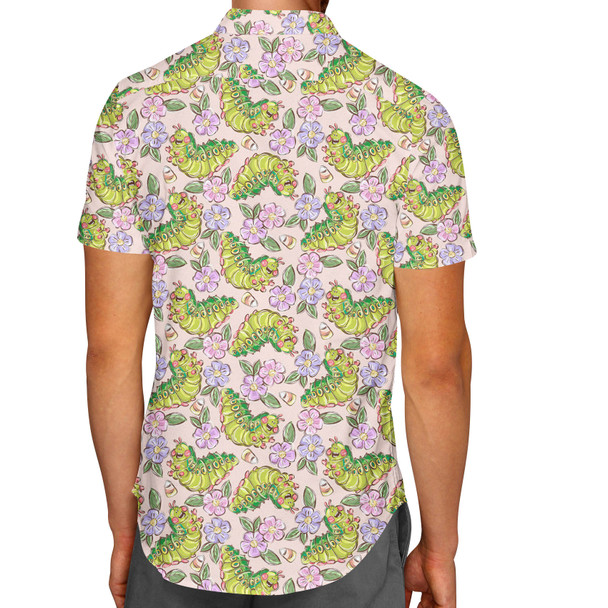 Men's Button Down Short Sleeve Shirt - Floral Heimlich A Bug's Life