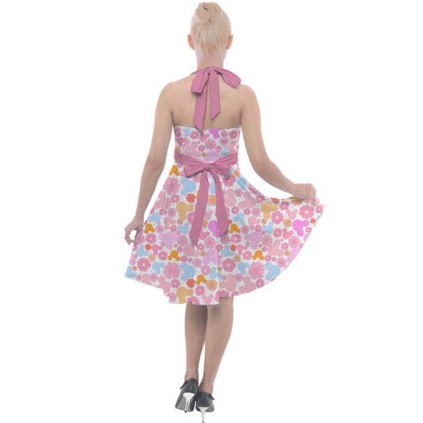 Halter Vintage Style Dress - Floral Hippie Mouse