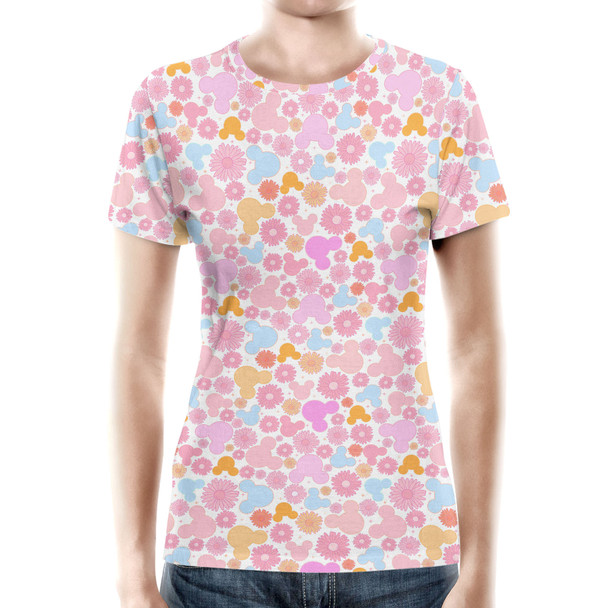 Women's Cotton Blend T-Shirt - Floral Hippie Mouse
