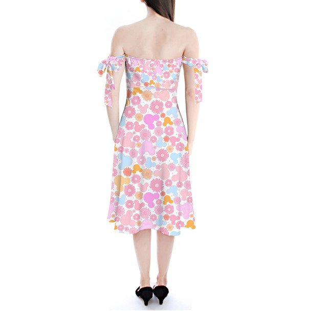 Strapless Bardot Midi Dress - Floral Hippie Mouse