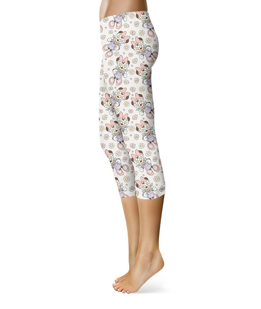 Sport Capri Leggings - Minnie Mouse with Daisies