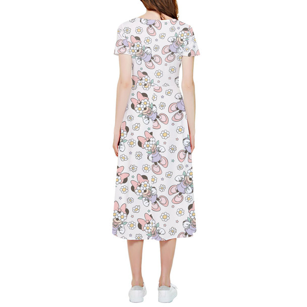 High Low Midi Dress - Minnie Mouse with Daisies