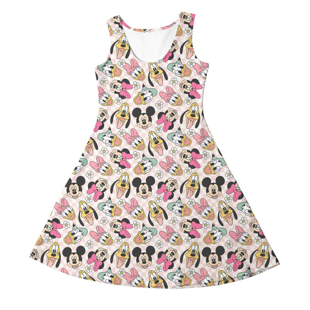 Girls Sleeveless Dress - Spring Mickey and Friends