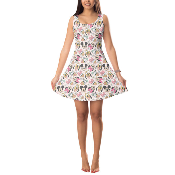 Sleeveless Flared Dress - Spring Mickey and Friends