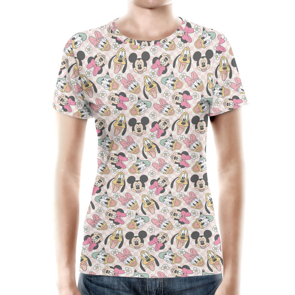 Women's Cotton Blend T-Shirt - Spring Mickey and Friends