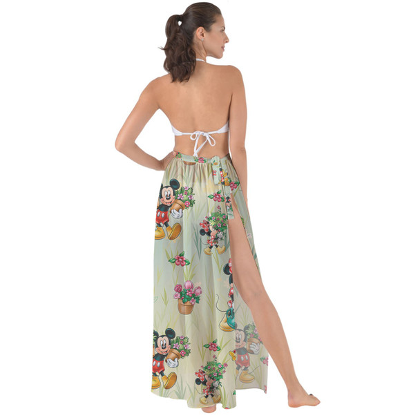 Maxi Sarong Skirt - Gardener Mickey and Minnie