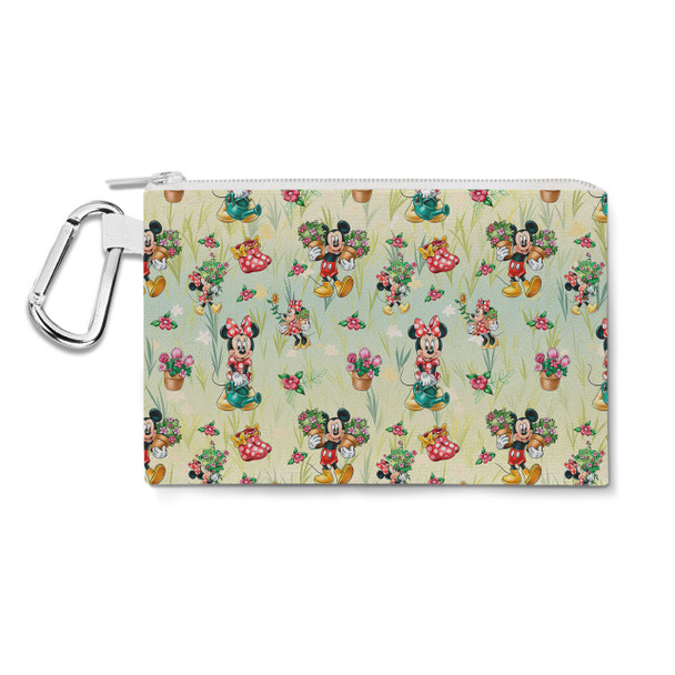 Canvas Zip Pouch - Gardener Mickey and Minnie