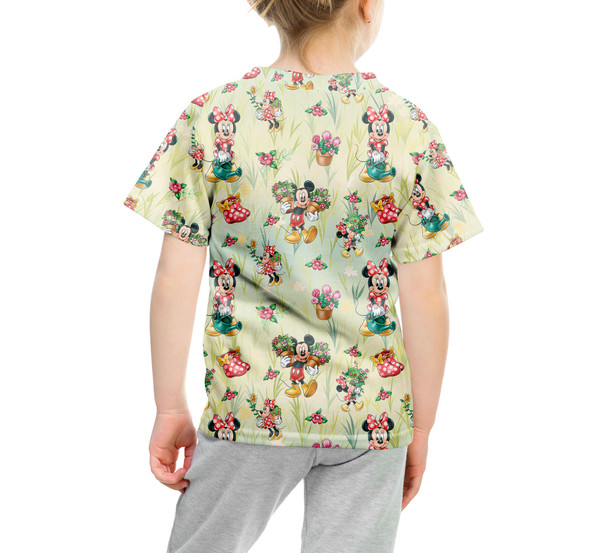 Youth Cotton Blend T-Shirt - Gardener Mickey and Minnie