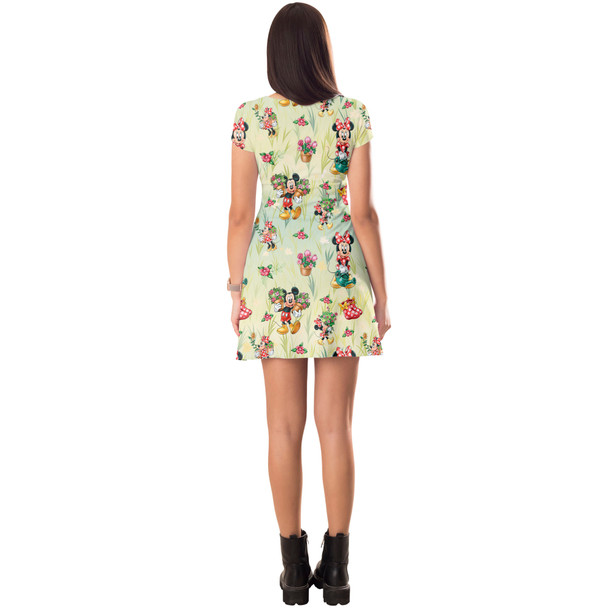 Short Sleeve Dress - Gardener Mickey and Minnie