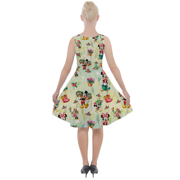 Skater Dress with Pockets - Gardener Mickey and Minnie