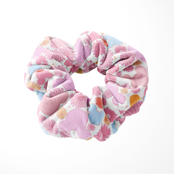 Velvet Scrunchie - Floral Hippie Mouse