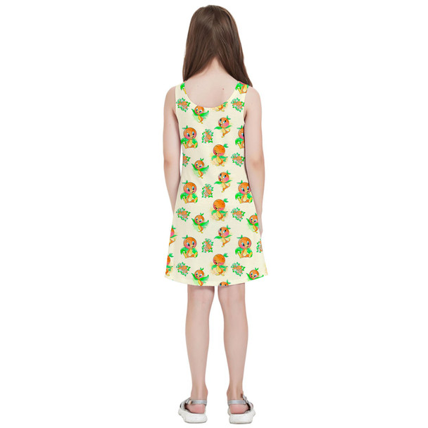 Girls Sleeveless Dress - Little Orange Bird