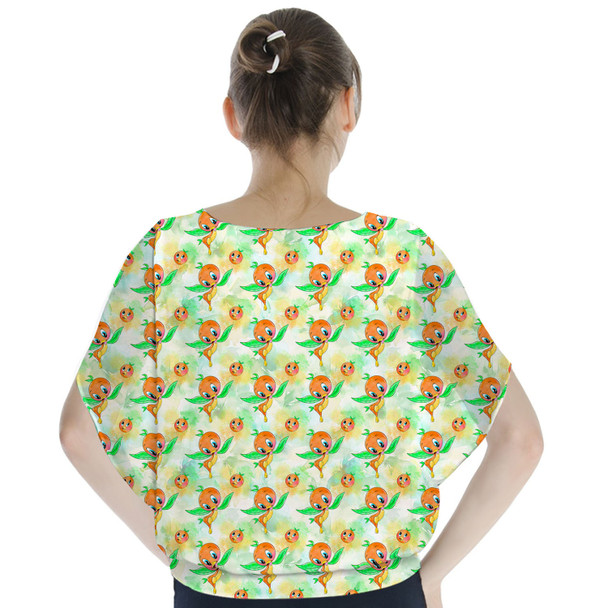 Batwing Chiffon Top - Think (Orange) Bird Thoughts