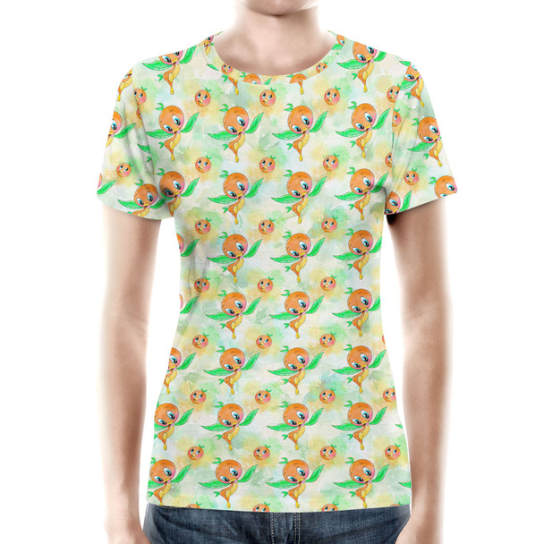 Women's Cotton Blend T-Shirt - Think (Orange) Bird Thoughts