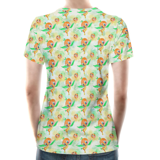 Women's Cotton Blend T-Shirt - Think (Orange) Bird Thoughts