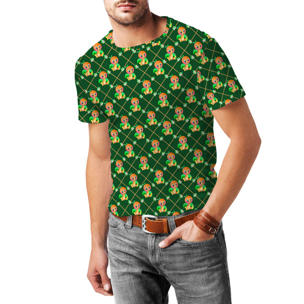 Men's Cotton Blend T-Shirt - Geometric Orange Bird