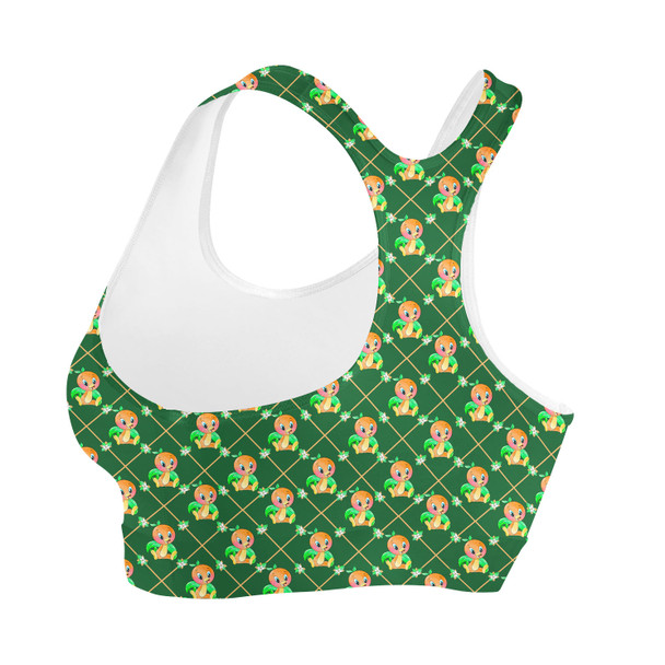 Sports Bra - Geometric Orange Bird