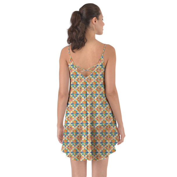 Beach Cover Up Dress - Orange Bird Delight