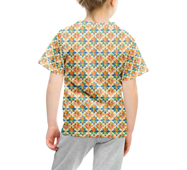 Youth Cotton Blend T-Shirt - Orange Bird Delight