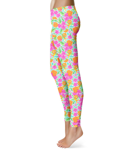 Sport Leggings - Sunny Summer Orange Bird