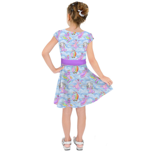 Girls Short Sleeve Skater Dress - Imagine with Figment