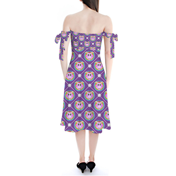 Strapless Bardot Midi Dress - Geometric Figment