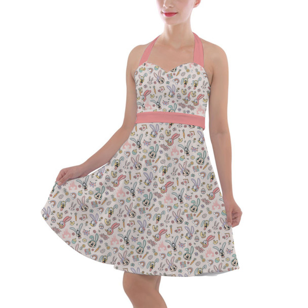 Halter Vintage Style Dress - Mickey & Friends Easter Spring Fun