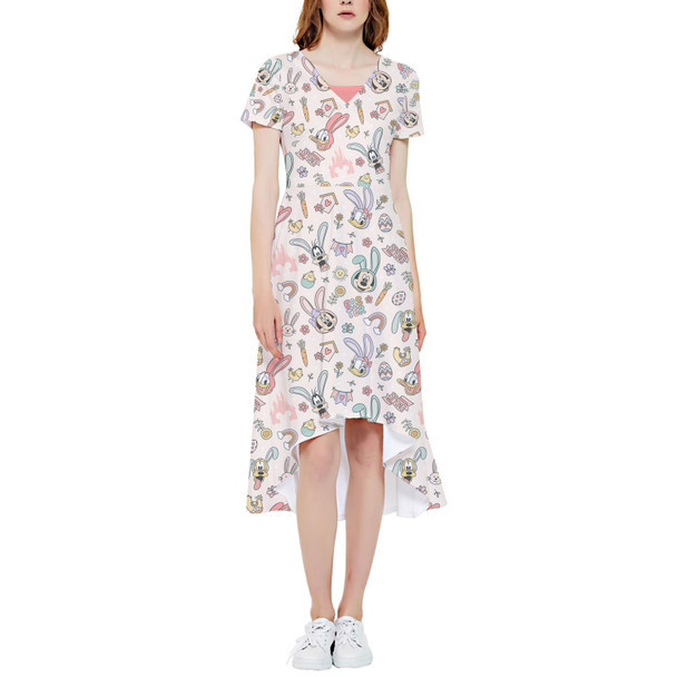 High Low Midi Dress - Mickey & Friends Easter Spring Fun