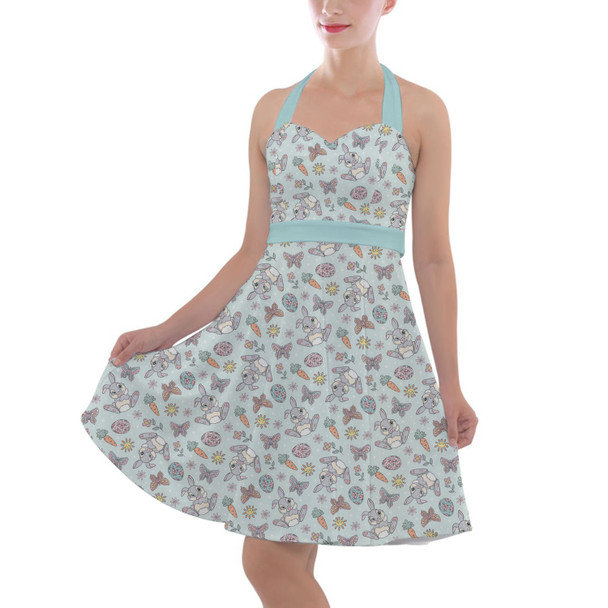 Halter Vintage Style Dress - Thumper Springtime