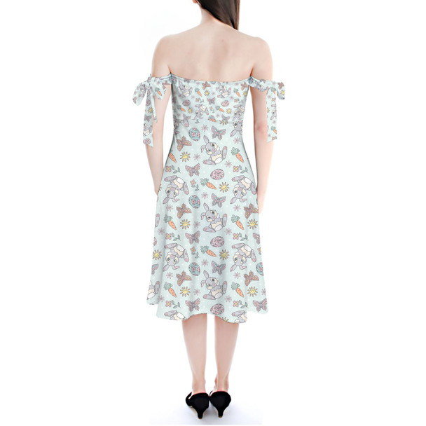 Strapless Bardot Midi Dress - Thumper Springtime