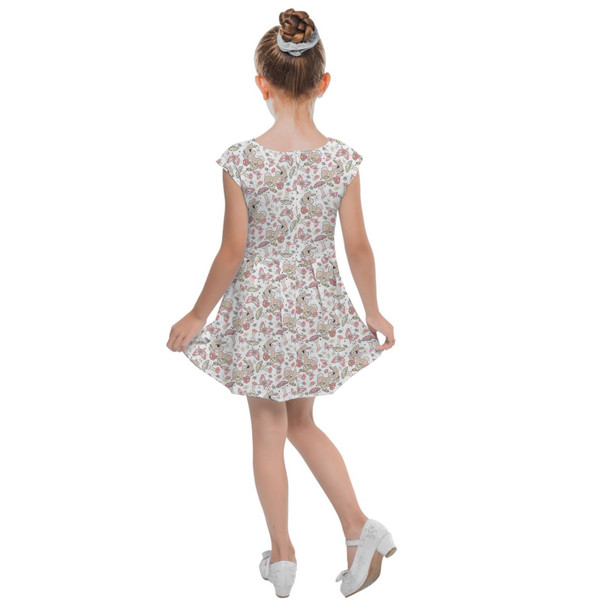 Girls Cap Sleeve Pleated Dress - Miss Bunny Springtime