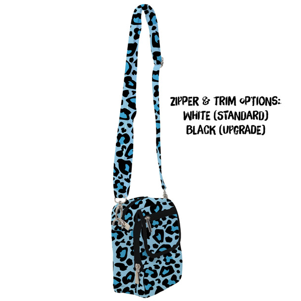 Belt Bag with Shoulder Strap - Ken's Bright Blue Leopard Print