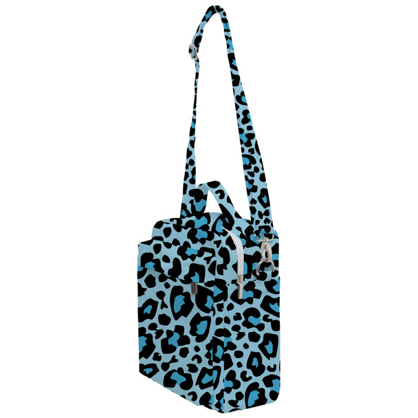 Crossbody Bag - Ken's Bright Blue Leopard Print