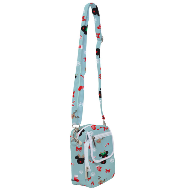 Belt Bag with Shoulder Strap - Christmas Mickey & Minnie Reindeers