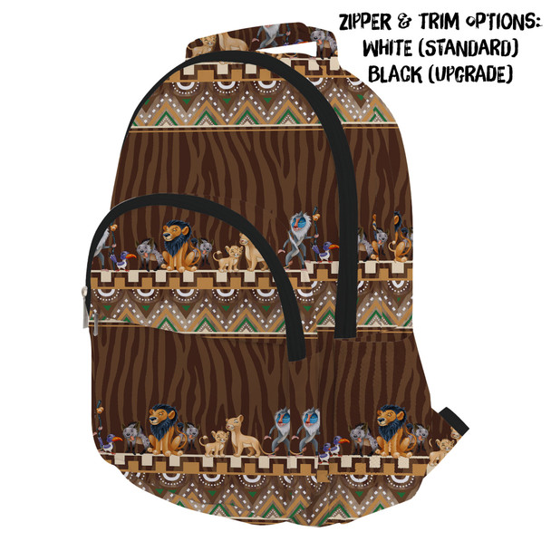 Pocket Backpack - Tribal Stripes Lion King Inspired