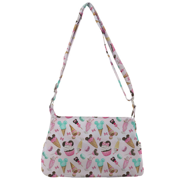 Shoulder Pocket Bag - Mouse Ears Snacks in Pastel Watercolor