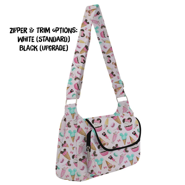 Shoulder Pocket Bag - Mouse Ears Snacks in Pastel Watercolor