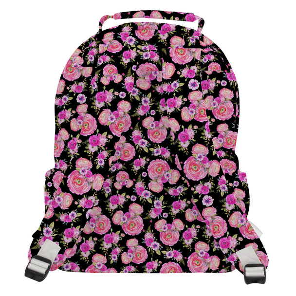 Pocket Backpack - Fuchsia Pink Floral Minnie Ears