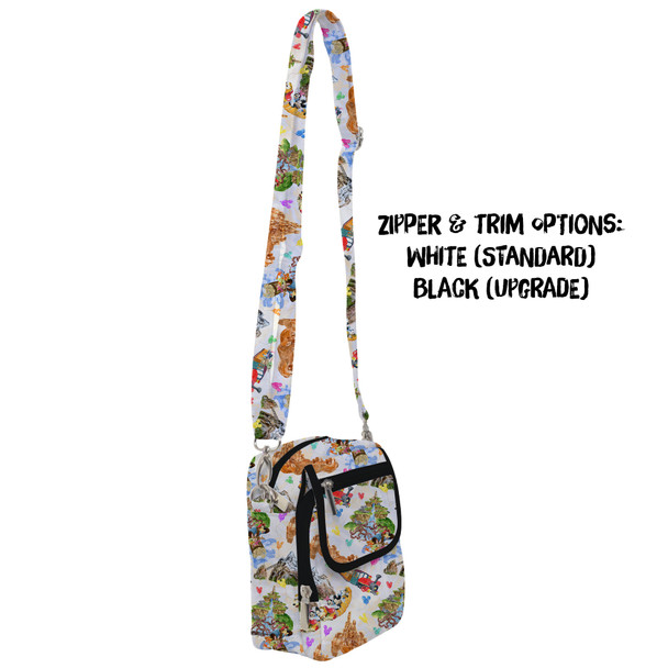Belt Bag with Shoulder Strap - Watercolor Disney Parks Trains & Drops