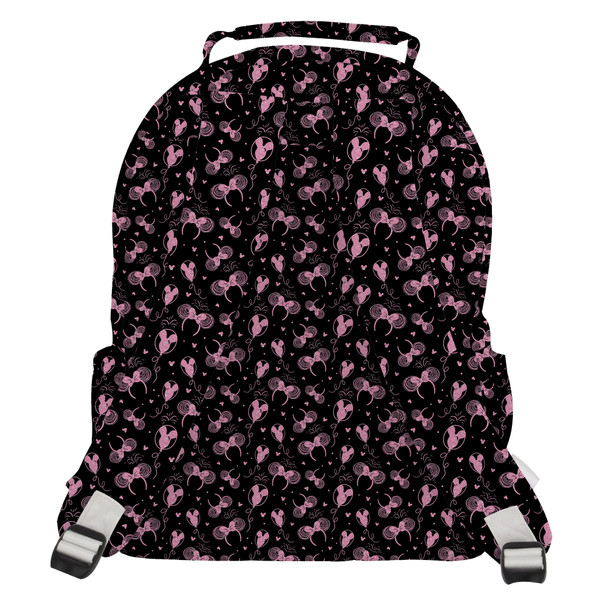 Pocket Backpack - Pink Glitter Minnie Ears and Mickey Balloons
