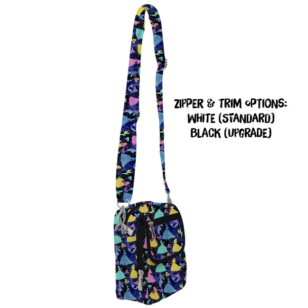 Belt Bag with Shoulder Strap - Princess Glitter Silhouettes