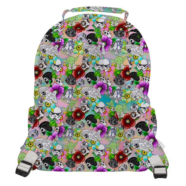 Pocket Backpack - Sketched Floral Star Wars
