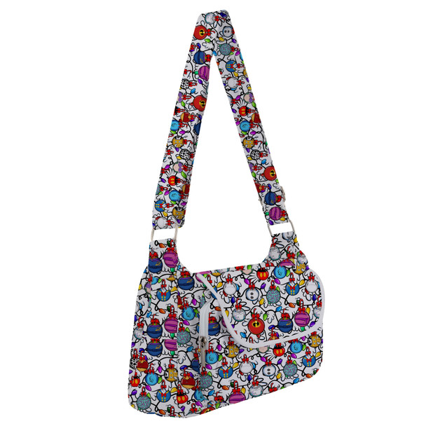 Shoulder Pocket Bag - Disney Christmas Baubles on White