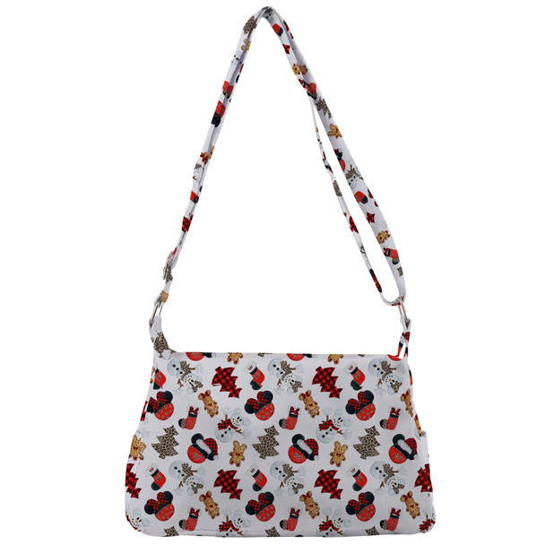 Shoulder Pocket Bag - Buffalo Plaid Mouse Ears Christmas