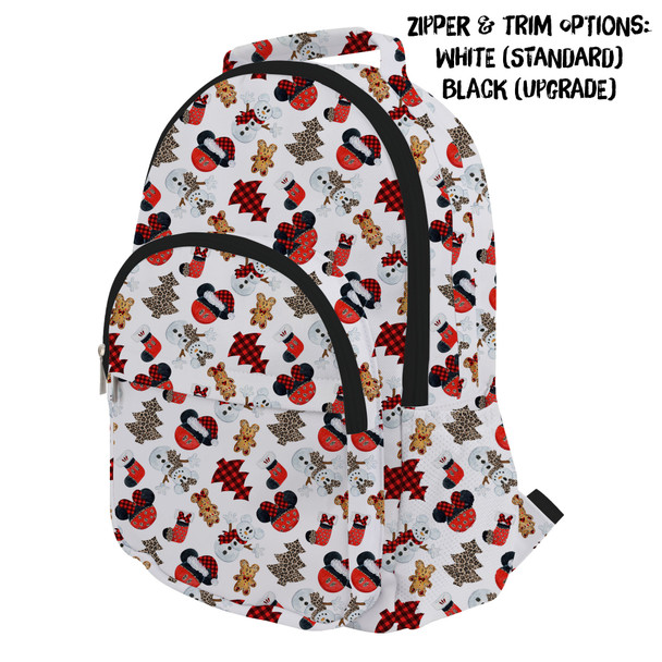 Pocket Backpack - Buffalo Plaid Mouse Ears Christmas