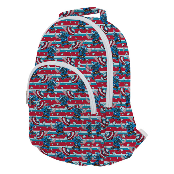 Pocket Backpack - Superhero Stitch - Captain America