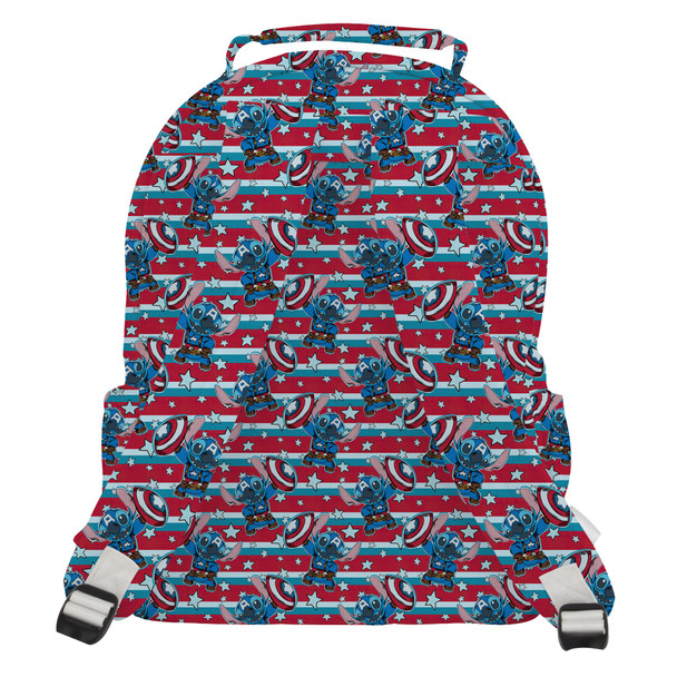 Pocket Backpack - Superhero Stitch - Captain America