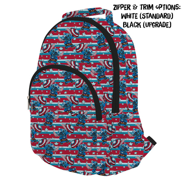 Pocket Backpack - Superhero Stitch - Captain America